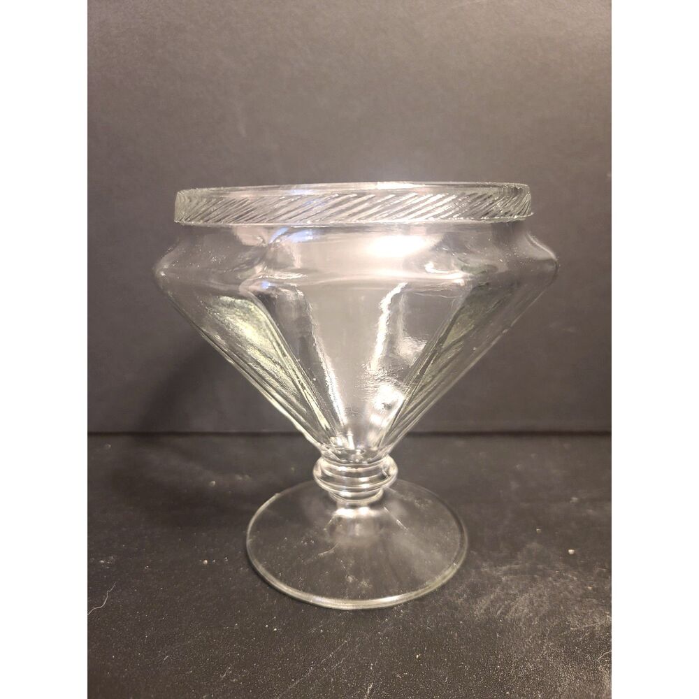 Vintage‎ 1920s Lancaster Glass Clear Glass Pedestal Candy Dish Art Deco NO Top